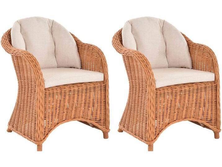 Krines Home Loungesessel 2er Set Rattan Wintergartensessel Orlando Lese Rattansessel Lounge (2-St., 2x Sessel), Sessel geschwungen, orange, Terracotta von OTTO