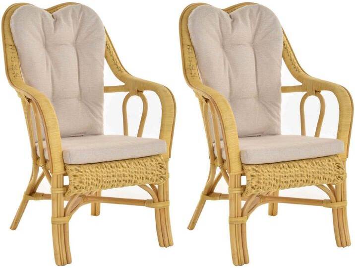 Krines Home Loungesessel Set/2 Rattan Wintergartensessel Harrison Wintergarten Rattansessel (2-St., 2er-Set), hohe Rückenlehne mit Armlehne, beige von OTTO