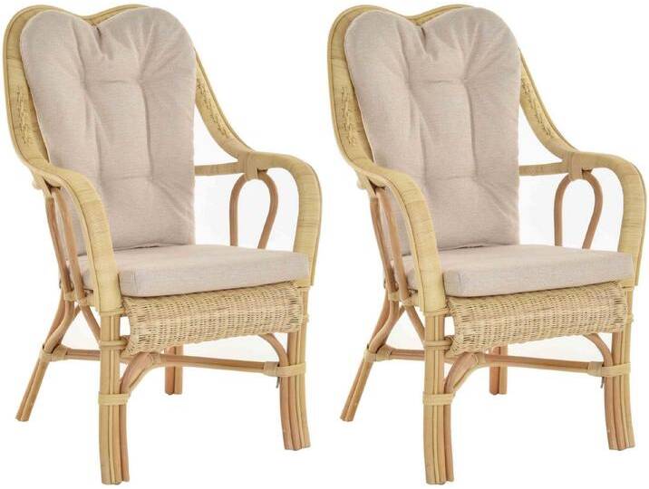 Krines Home Loungesessel Set/2 Rattan Wintergartensessel Harrison Wintergarten Rattansessel (2-St., 2er-Set), hohe Rückenlehne mit Armlehne, beige von OTTO
