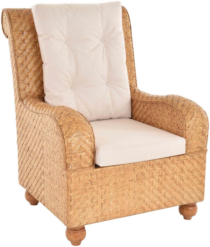 Krines Home Loungesessel Wintergarten Sessel Peel Rattan Wohnzimmer Sessel Wohnzimmersessel, Rattansessel, breite Armlehnen Krines Home Loungesessel Wintergarten Sessel Peel Rattan Wohnzimmer Sessel Wohnzimmersessel, Rattansessel, breite Armlehnen von Krines Home