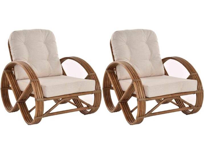 Krines Home Relaxsessel 2er Set Wintergarten Sessel Natur Rattan gestäbt Wohnzimmer Polster, braun, Hellbraun Krines Home Relaxsessel 2er Set Wintergarten Sessel Natur Rattan gestäbt Wohnzimmer Polster, braun, Hellbraun von OTTO