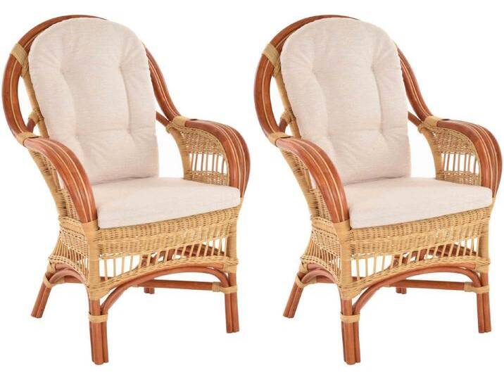 Krines Home Relaxsessel Set/2 Breite Rattan Wintergartensessel Finco Wintergarten Rattansessel (2-St., 2er-Set), hohe Rückenlehne, mit Armlehne von OTTO