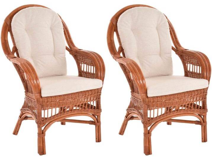 Krines Home Relaxsessel Set/2 Breite Rattan Wintergartensessel Finco Wintergarten Rattansessel (2-St., 2er-Set), hohe Rückenlehne, mit Armlehne von OTTO