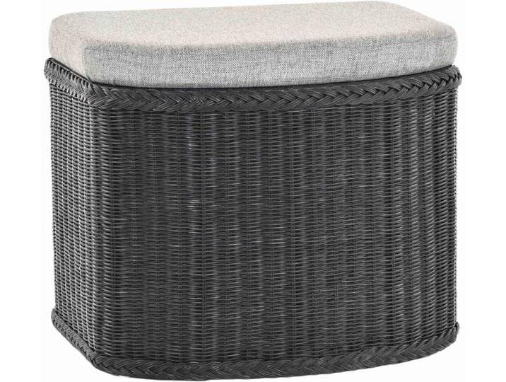 Krines Home Wäschetruhe Wäschekorb bauchig Sitz Truhe Sitzbank mit Deckel Sitzhocker Polster (Wäschebox mit Inlett), Sitzbank mit Stauraum, schwarz von OTTO