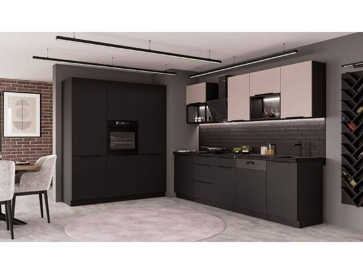 Küchen-Preisbombe Küchenzeile SIENA + ARONA LOFT 280 + 180 Küchenblock Küche Kaschmir Schwarz, beige schwarz von OTTO