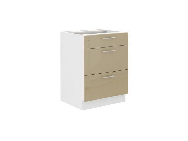 Küchen-Preisbombe Unterschrank 60 cm Lara Cappuccino + Weiß matt Küchenzeile Küchenblock Soft-Close von OTTO