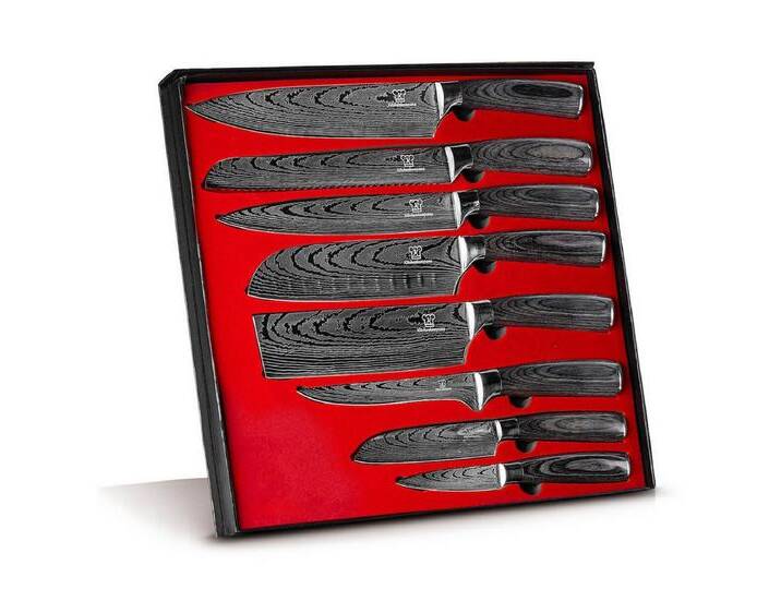 Küchenkompane Messer-Set Asiatisches Messerset Kurai 8-teiliges Küchenmesser Set Premium (8-tlg), grau silberfarben von OTTO
