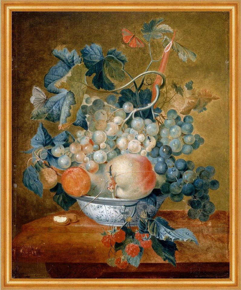 Kunstdruck A Delft Bowl with Fruit Jan van Huysum Keramikschale Früchte Obst B A2, (1 St) von OTTO