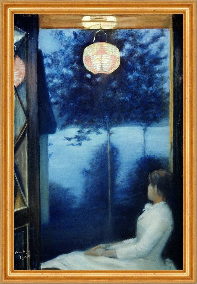 BillerAntik Kunstdruck A Japanese Lantern Oda Krohg Laterne Licht Lampe Nacht Fenster B A3 02, (1 St) von BillerAntik