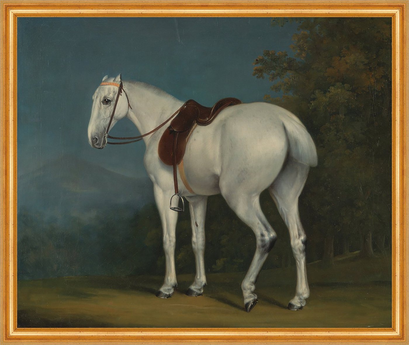Kunstdruck A Ladys Grey Hunter Jacques-Laurent Agasse Pferde Tiere Sattel Wald B, (1 St) von OTTO