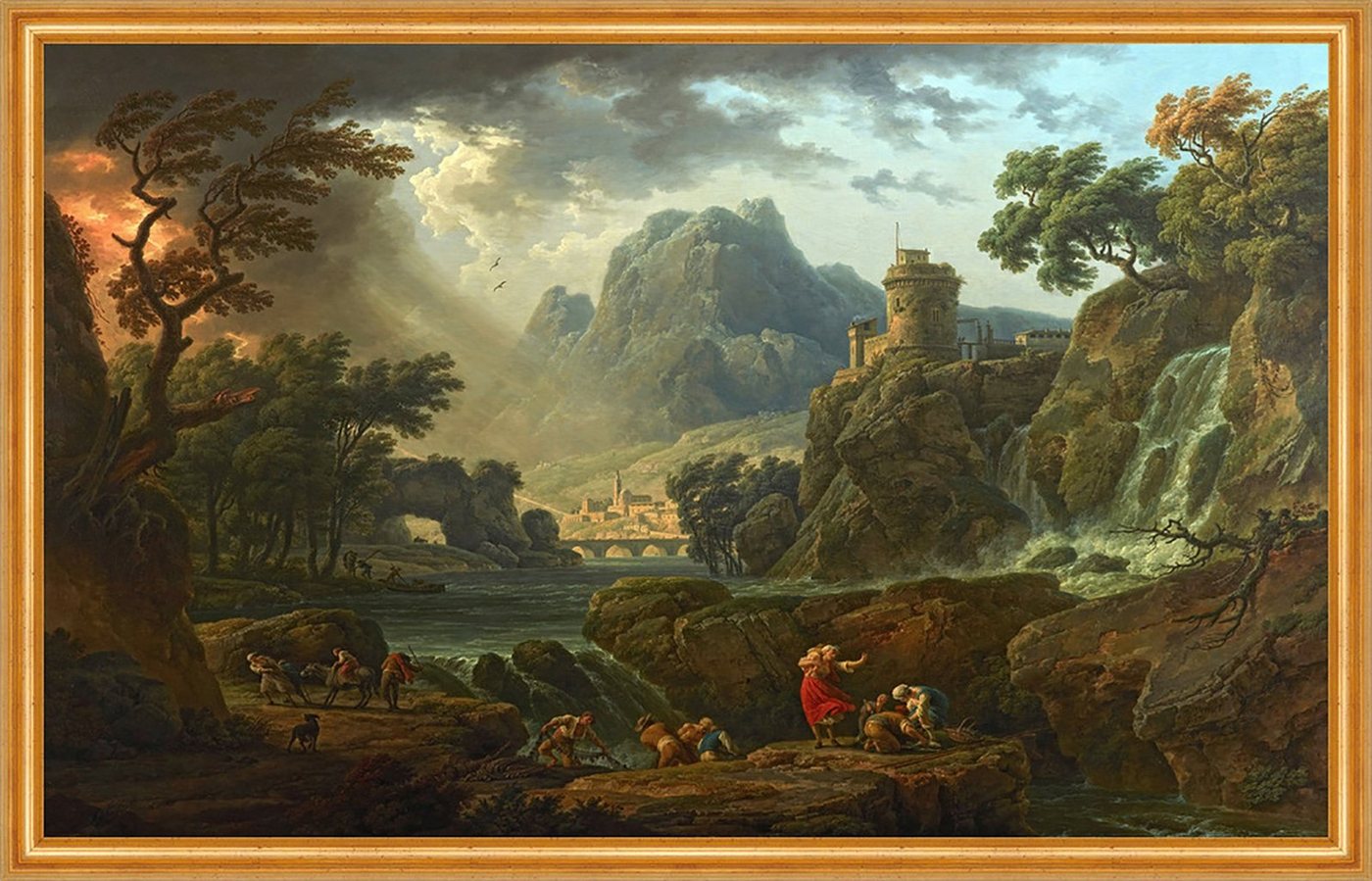 Kunstdruck A Mountain Landscape with an Approaching Storm C. Joseph Vernet Sturm, (1 St) von OTTO