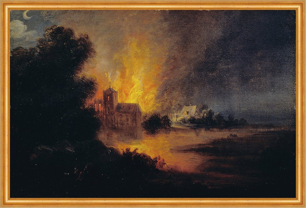 Kunstdruck A Village on Fire Anthonis van Dyck Brand Flammen Feuer Dorf B A2 0056, (1 St) von OTTO