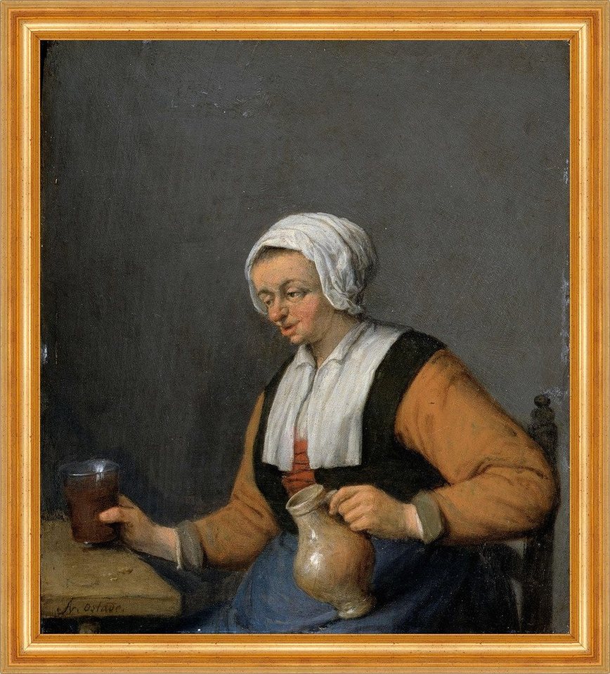 Kunstdruck A Woman with a Beer-jug Isaac van Ostade Bierkrug Kopftuch B A3 02316, (1 St) von OTTO