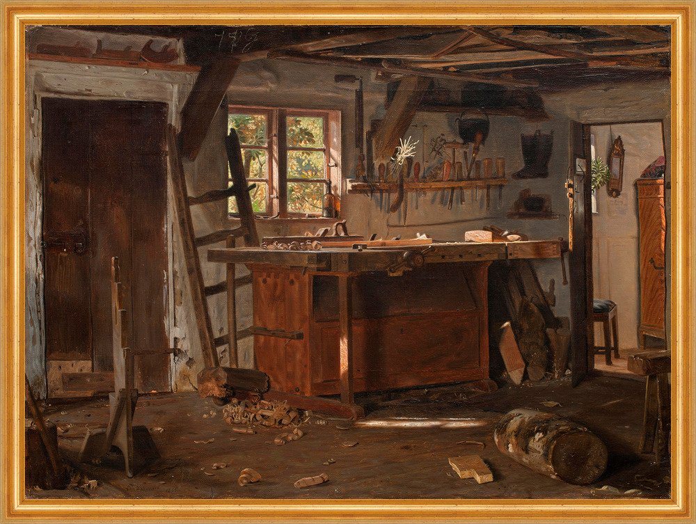 BillerAntik Kunstdruck A carpenters workshop. Christen Dalsgaard Schreiner Holz B A2 01146 Ge, (1 St) von BillerAntik
