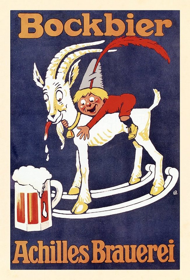 Kunstdruck Achilles Brauerei Bockbier Geißbock Maßkrug Schaum Polen Werbung Plaka, (1 St) von OTTO