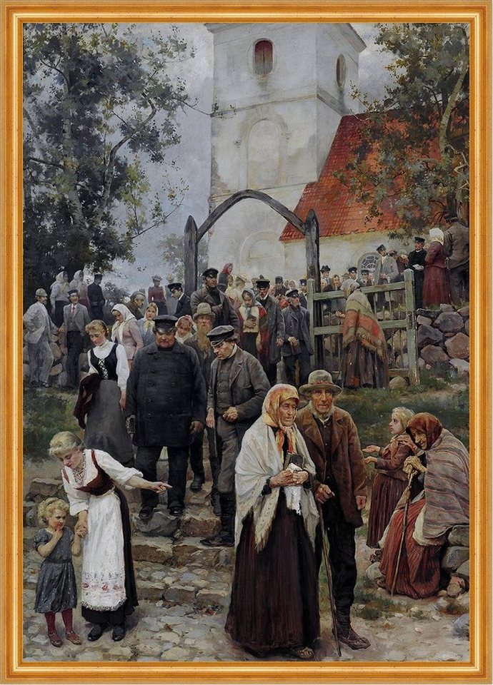 BillerAntik Kunstdruck After Church Janis Rozentals Sankt Kirche Religion Sonntag Turm Zaun B, (1 St) von BillerAntik