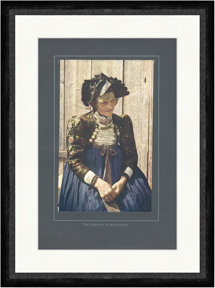 Kunstdruck Alte Dachauerin im Sonntagsstaat Tracht Bayern Haube F_Vintage 01800 G, (1 St) von OTTO