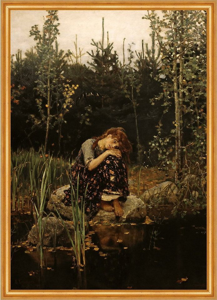 BillerAntik Kunstdruck Alyonushka Wiktor Michailowitsch Wasnezow Wald Bäume Träumen Teich B A, (1 St) von BillerAntik