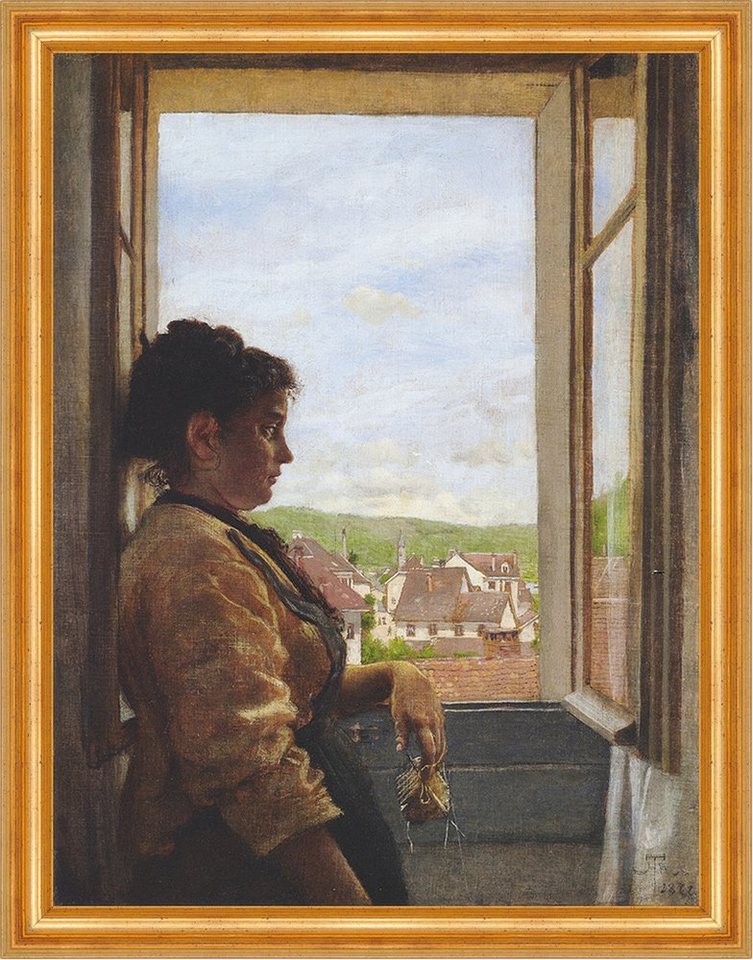 BillerAntik Kunstdruck Am Fenster Hans Thoma Cella Ehefrau Säckingen bürgerlich H A3 0506 Ger, (1 St) von BillerAntik