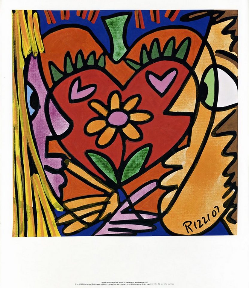 Kunstdruck Apple Blossom Love Apfel Blume Herz Mann Frau Poster Plakat Rizzi 126, (1 St) von OTTO