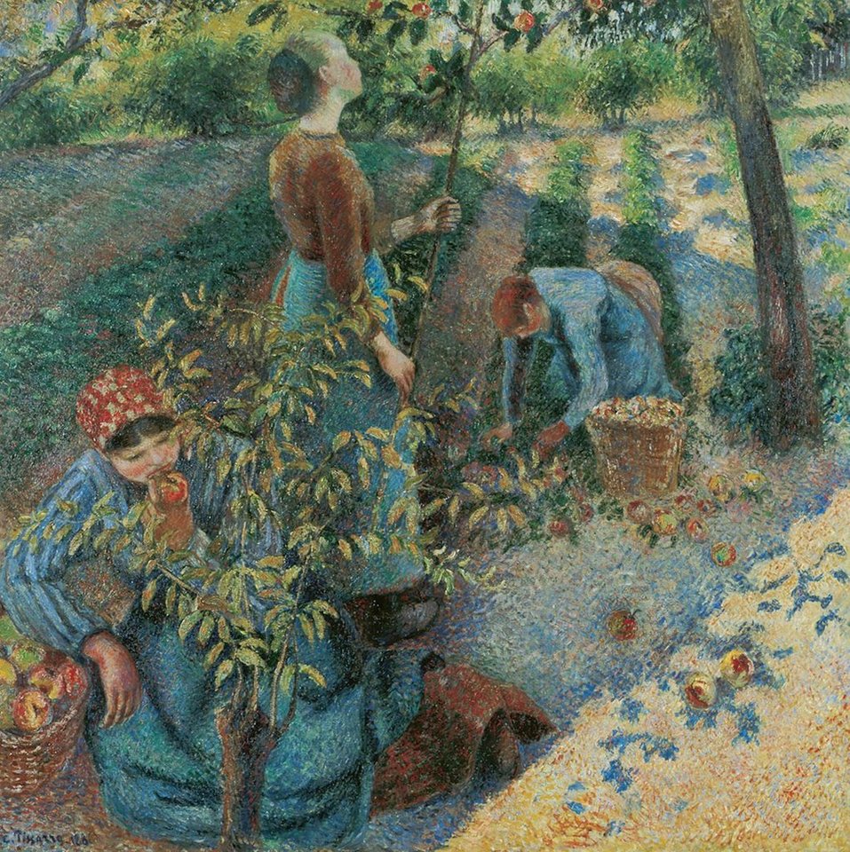 BillerAntik Kunstdruck Apple Picking Camille Pissarro Ernte Apfelbäume Frauen Körbe Obst B A3, (1 St) von BillerAntik