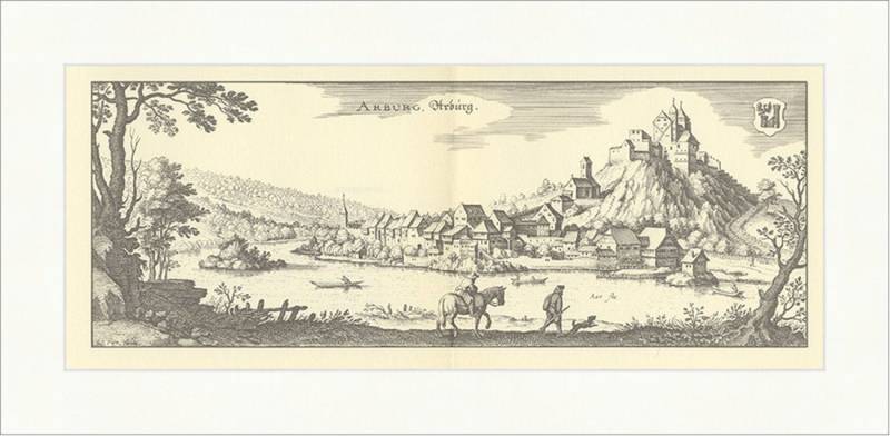 BillerAntik Kunstdruck Arburg Schweiz Aarburg Aargau Burg Schloss Zofingen Kirche Aare Merian, (1 St) von BillerAntik