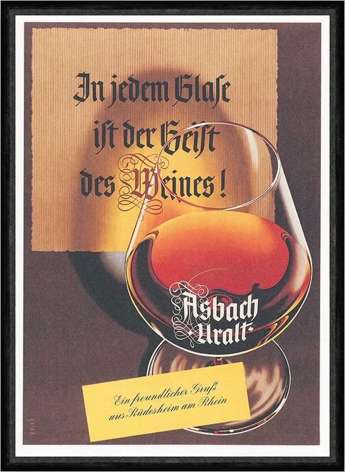 Kunstdruck Asbach Uralt Weinbrand Rhein Rüdesheim Werbung Glas Kunstdruck Faks_We, (1 St) von OTTO