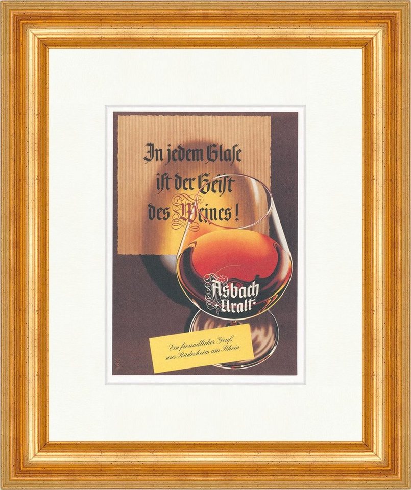 Kunstdruck Asbach Uralt Weinbrand Rhein Rüdesheim Werbung Glas Plakatwelt 464 Ge, (1 St) von OTTO