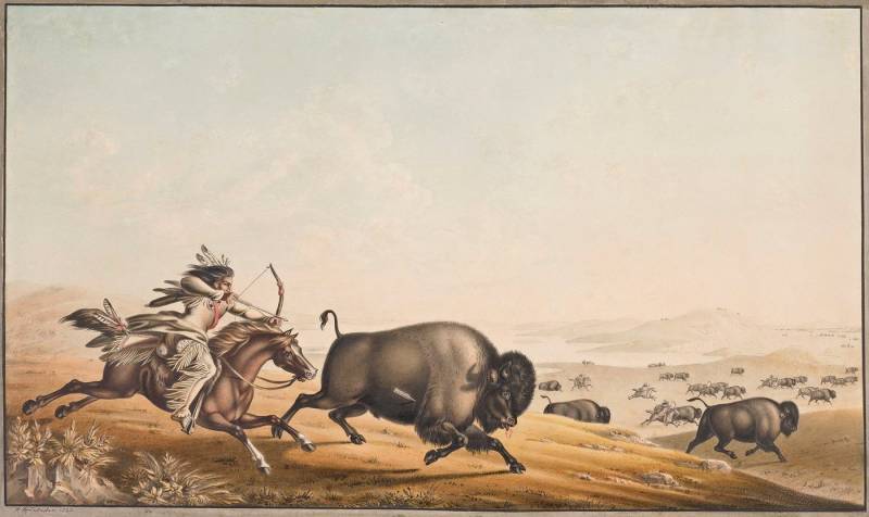 Kunstdruck Assiniboine Hunting on Horseback Peter Rindisbacher Reiter B A3 00137, (1 St) von OTTO