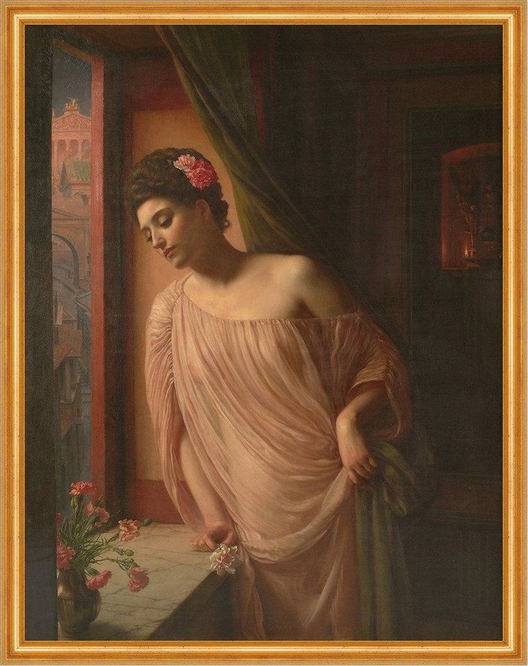 BillerAntik Kunstdruck Asterie Edward Poynter Frauen Haarschmuck Blumen Fenster Sims B A2 015, (1 St) von BillerAntik