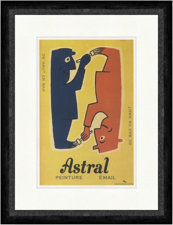 BillerAntik Kunstdruck Astral, Peinture email Raymond Savignac Pinsel Werbung Faks_Plakatwel, (1 St) von BillerAntik