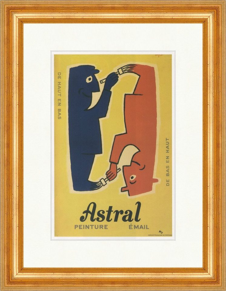 BillerAntik Kunstdruck Astral, Peinture email Raymond Savignac Pinsel Werbung Plakatwelt 720, (1 St) von BillerAntik