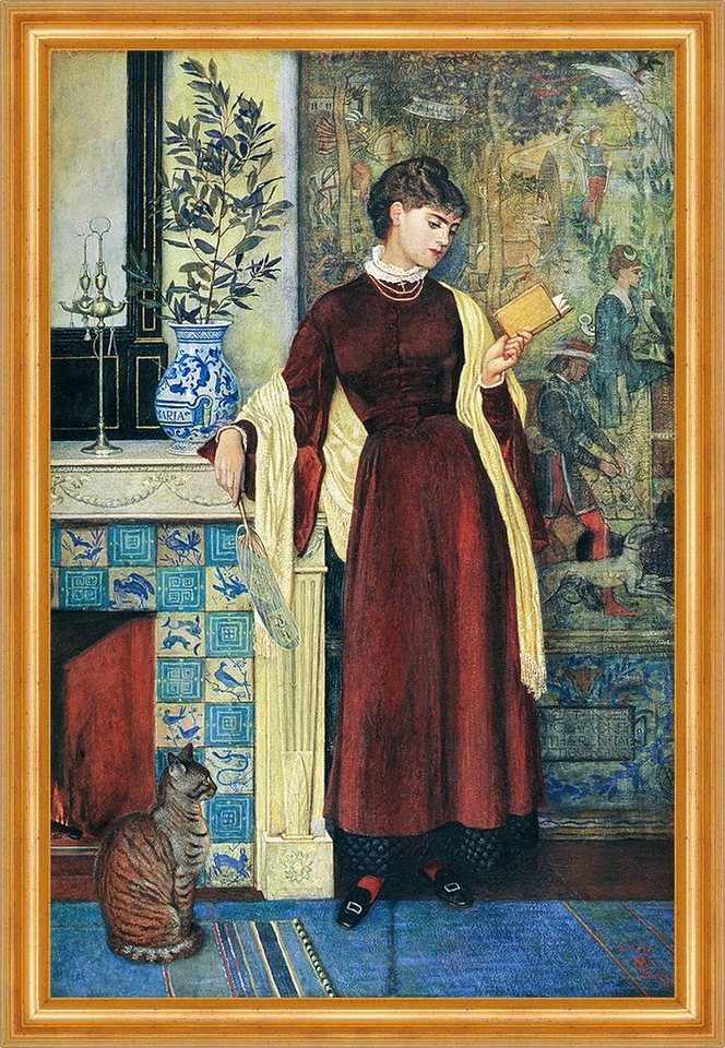 Kunstdruck At Home Walter Crane Portrait Katze Buch Zuhause Kamin Vase B A3 03560, (1 St) von OTTO