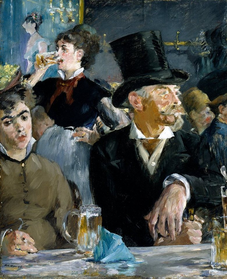 Kunstdruck At the Cafe Edouard Manet Zylinder Tisch Bierkrüge Mode Trinken B A3 0, (1 St) von OTTO