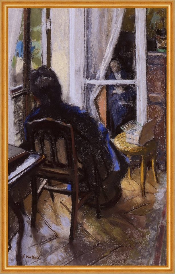 BillerAntik Kunstdruck Au coin de la fenetre Edouard Vuillard Stuhl Balkontür Glas B A2 01496, (1 St) von BillerAntik