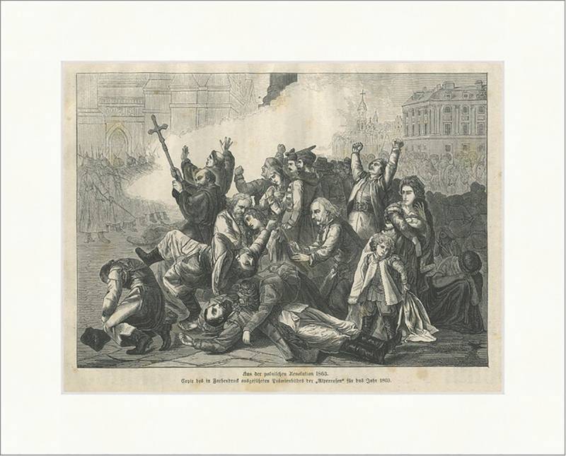 BillerAntik Kunstdruck Aus der polnischen Revolution 1863 Januaraufstand Konflikt Holzstich E, (1 St) von BillerAntik