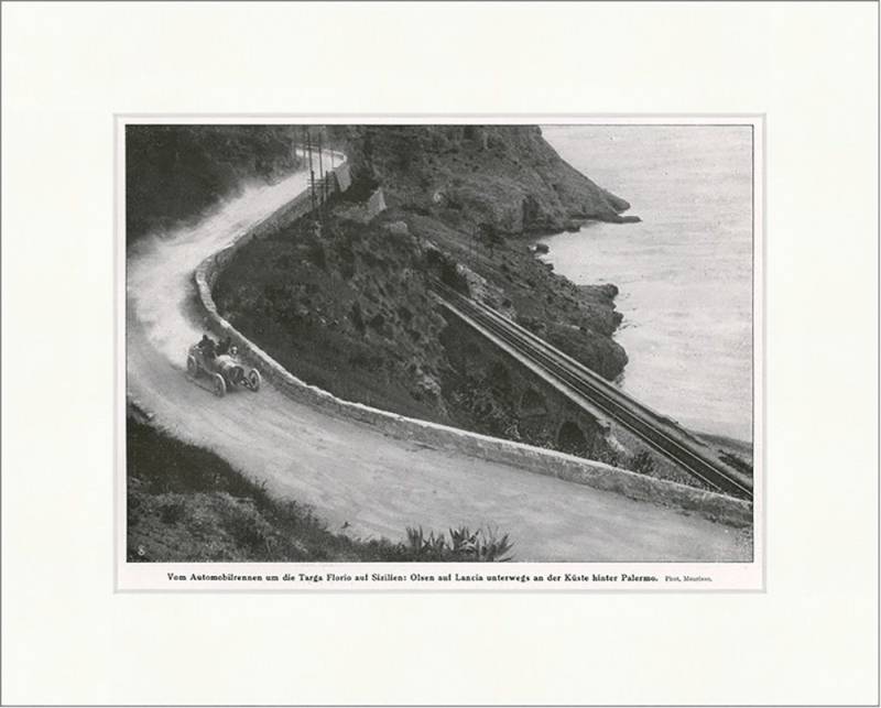 Kunstdruck Automobilrennen um die Targa Florio auf Sizilien Wagen Italien F_Vinta, (1 St) von OTTO