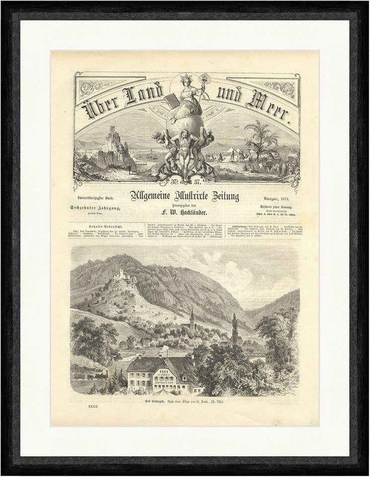Kunstdruck Bad Liebenzell Holzstich Baden Württemberg Faksimile_E 1331, (1 St) von OTTO