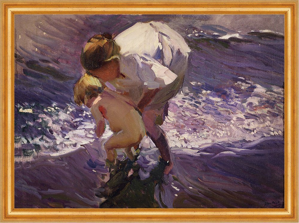 Kunstdruck Bad am Strand Bano en la playa Impressionismus Sorolla Kunst A3 151 Ge, (1 St) von OTTO