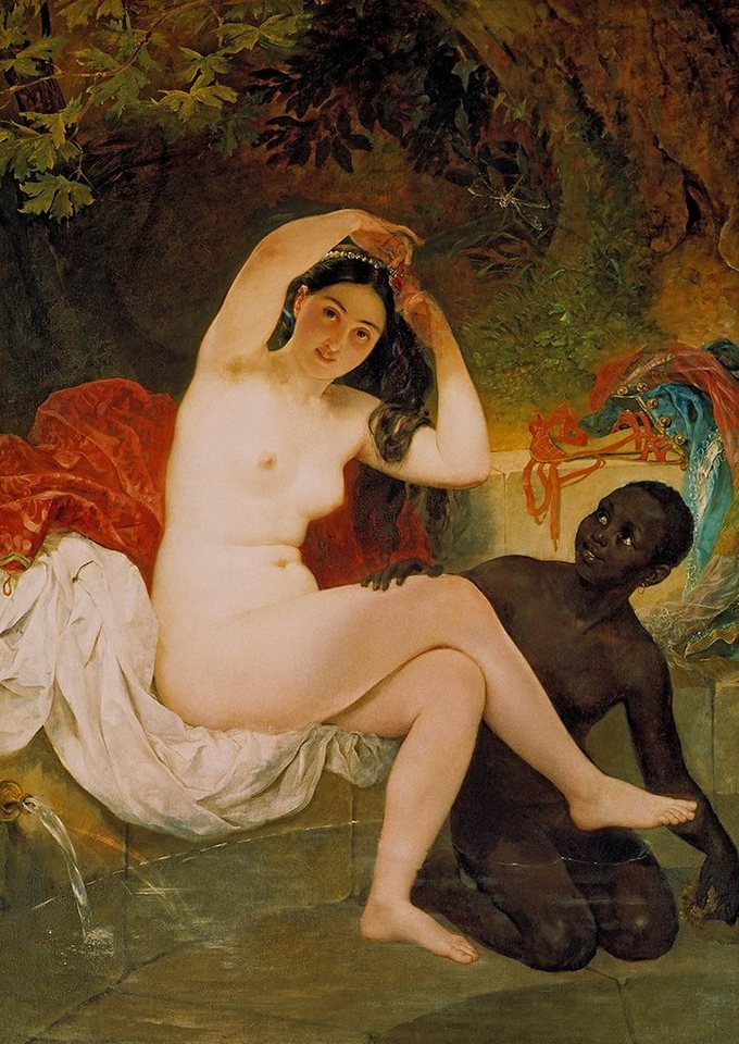 BillerAntik Kunstdruck Bathsheba Karl Pawlowitsch Brjullow Nackte Frau Bibel Bad Haare B A3 0, (1 St) von BillerAntik