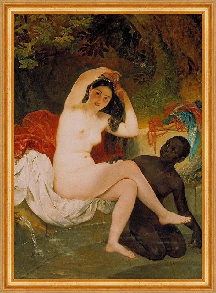 Kunstdruck Bathsheba Karl Pawlowitsch Brjullow Nackte Frau Schwarze Bad B A3 0275, (1 St) von OTTO