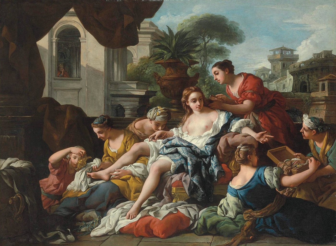 BillerAntik Kunstdruck Bathsheba at her Bath Jean Francois de Troy Antike Bad Nackte Frau B A, (1 St) von BillerAntik