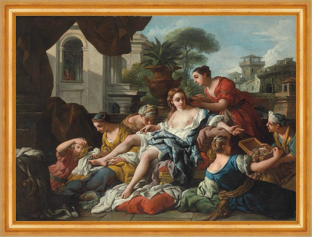 BillerAntik Kunstdruck Bathsheba at her Bath Jean Francois de Troy Bad Nackte Frau B A3 02490, (1 St) von BillerAntik