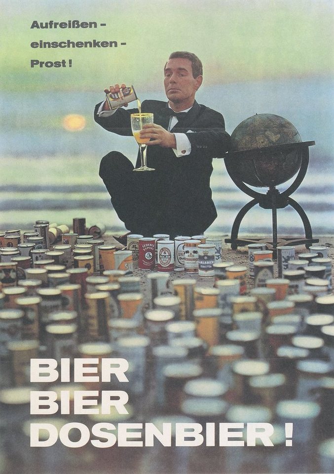 BillerAntik Kunstdruck Bier Bier Dosenbier Alkohol Sorten Globus Glas Plakat Kunstdruck Werbu, (1 St) von BillerAntik