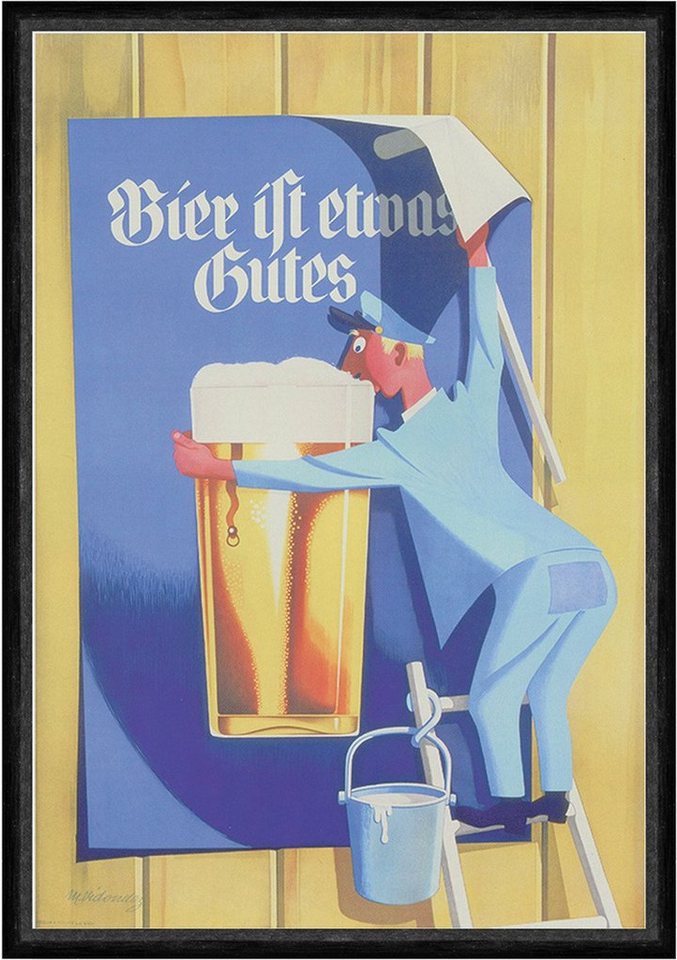 BillerAntik Kunstdruck Bier ist etwas gutes Vidondez Werbeplakat Kleister Kunstdruck Faks_Wer, (1 St) von BillerAntik