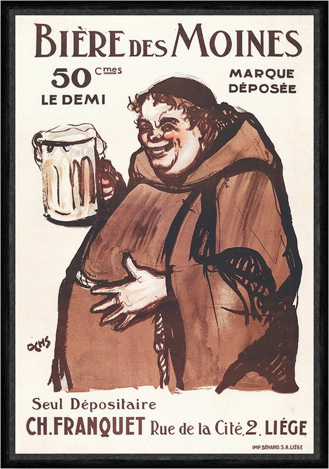 Kunstdruck Biere des Moines Mönch Jaques Ochs 1950 Bierkrug Kunstdruck Faks_Werbu, (1 St) von OTTO