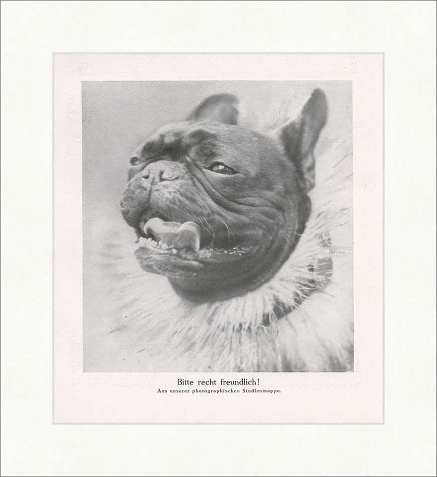 Kunstdruck Bitte recht freundlich Hunde Bulldogge Hecheln Schnauze Fell F_Vintage, (1 St) von OTTO
