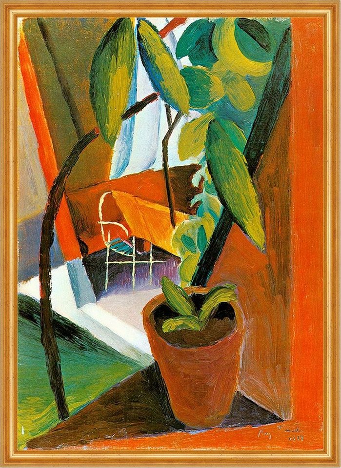 Kunstdruck Blick ins Gartenhaus August Macke Mittag Topfpflanze Gartenstuhl LW H, (1 St) von OTTO