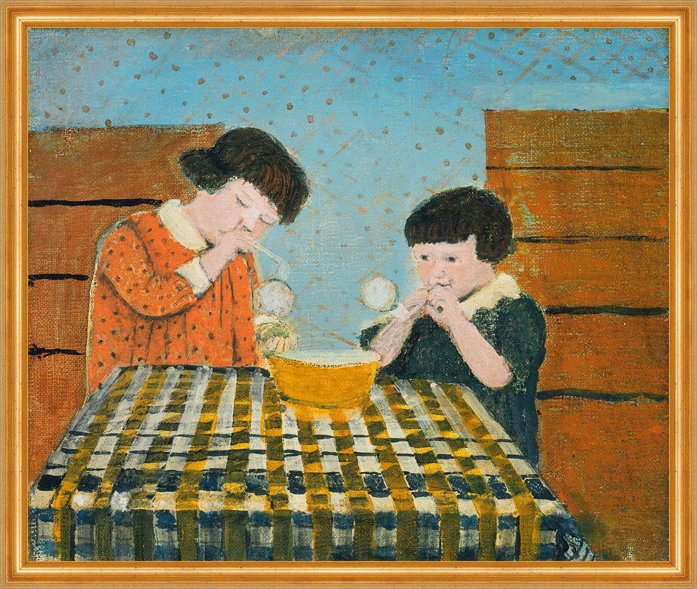 Kunstdruck Blowing Bubbles John Kane Kinder Seifenblasen Spaß Tisch Halm B A2 026, (1 St) von OTTO