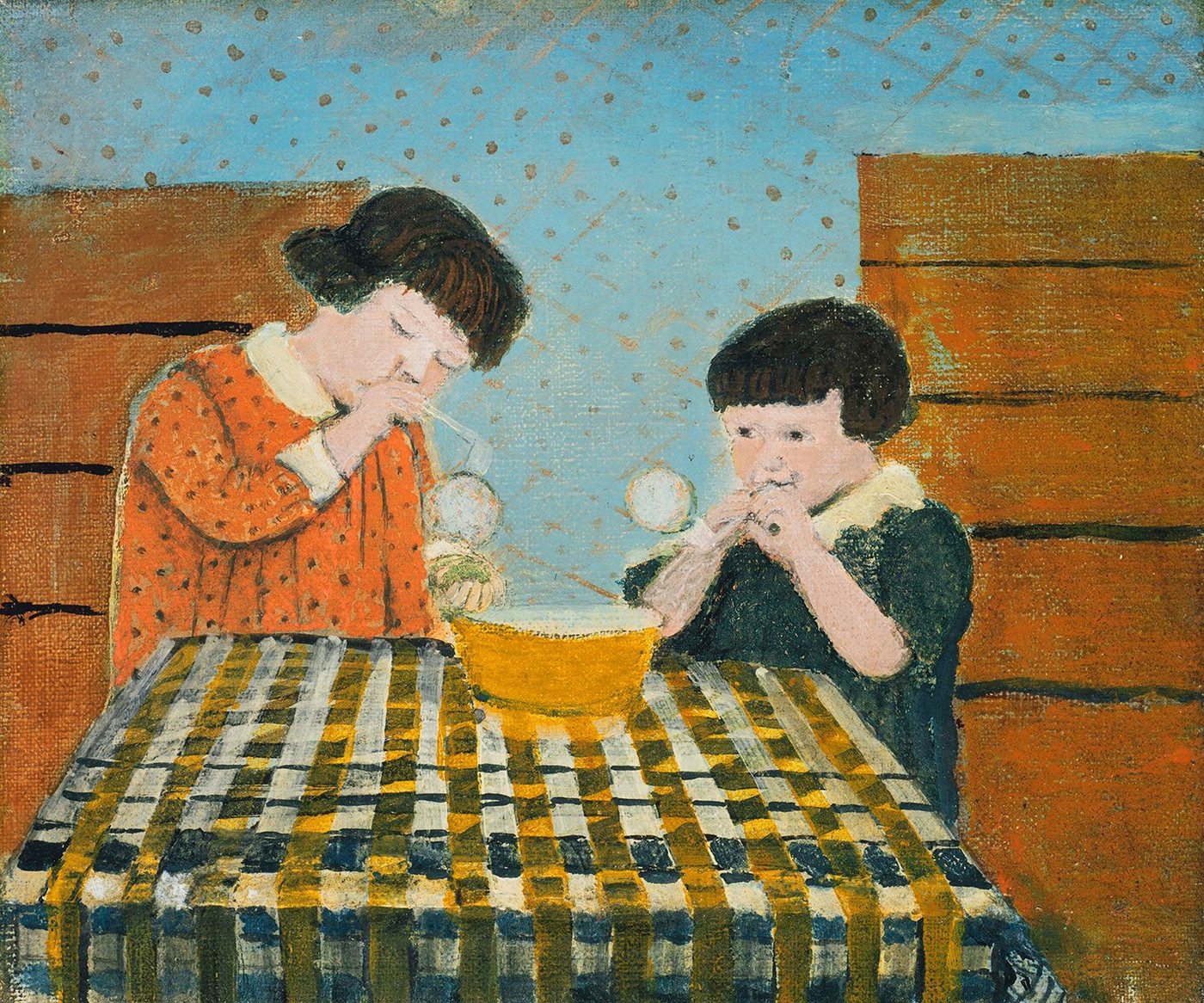 Kunstdruck Blowing Bubbles John Kane Kinder Seifenblasen Spaß Tisch Schale Halm B, (1 St) von OTTO
